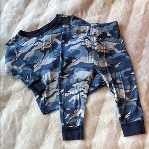 Blue Camouflage Shark Pajama Set